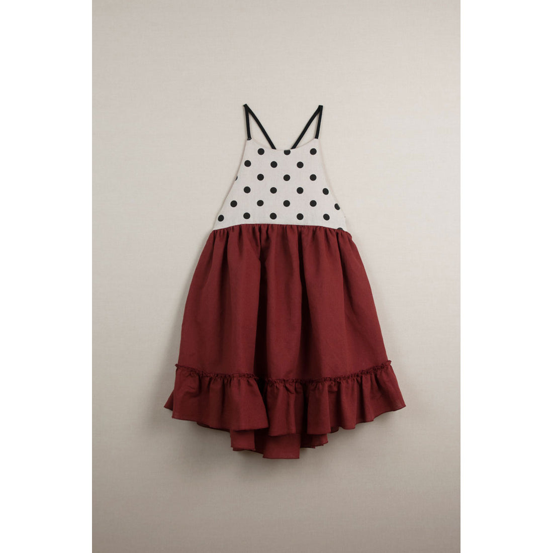 Popelin Earth Red Crossover Reversible Dress