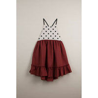 Popelin Earth Red Crossover Reversible Dress
