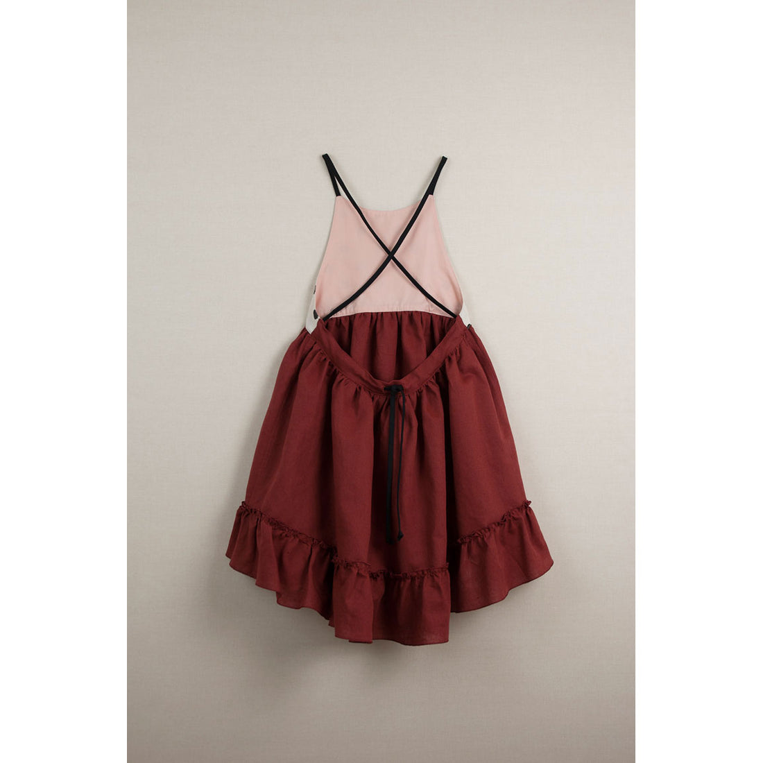 Popelin Earth Red Crossover Reversible Dress