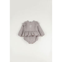 Popelin Taupe Pintuck Romper
