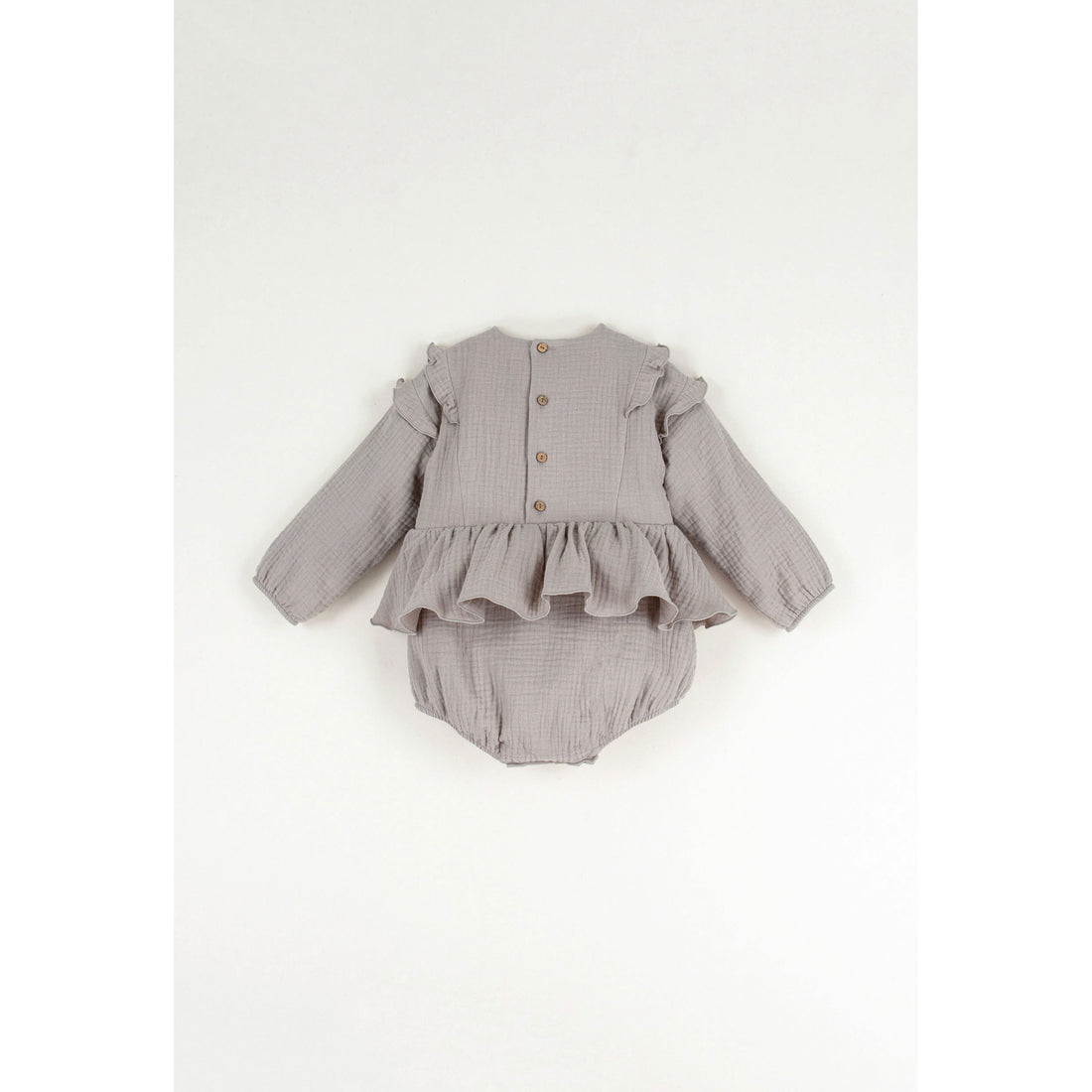 Popelin Taupe Pintuck Romper