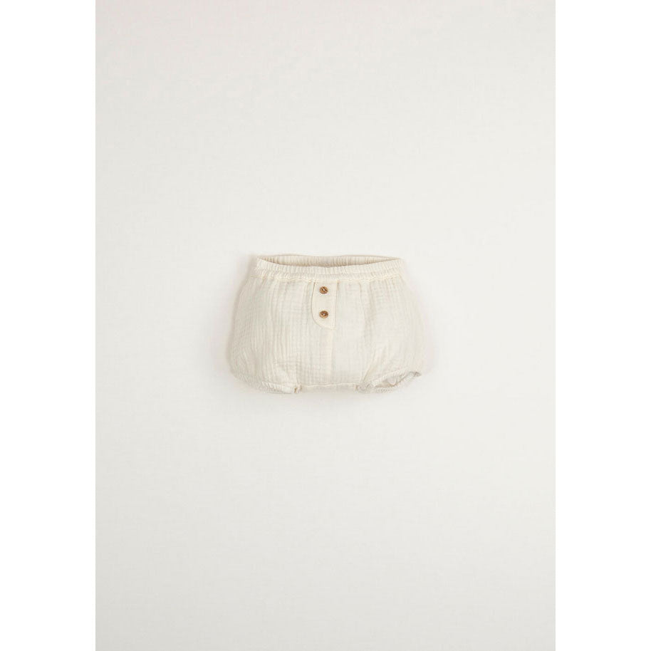 Popelin Off-White Culotte With Placket