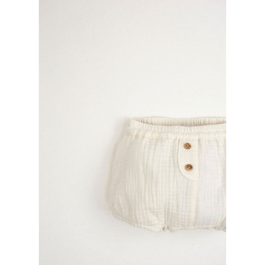 Popelin Off-White Culotte With Placket
