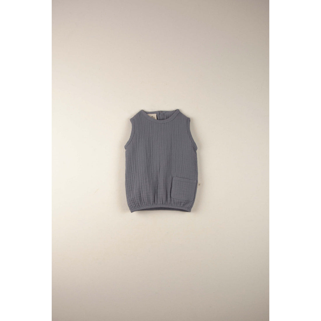 Popelin Greyish-Blue Short Sleeve Baby Shirt