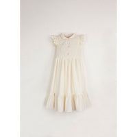 Popelin Off-White Dress With Baby-Style Collar