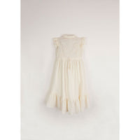 Popelin Off-White Dress With Baby-Style Collar