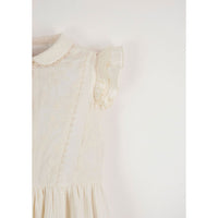 Popelin Off-White Dress With Baby-Style Collar