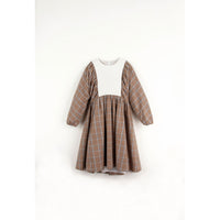 Popelin Terracotta Plaid Yoke Dress
