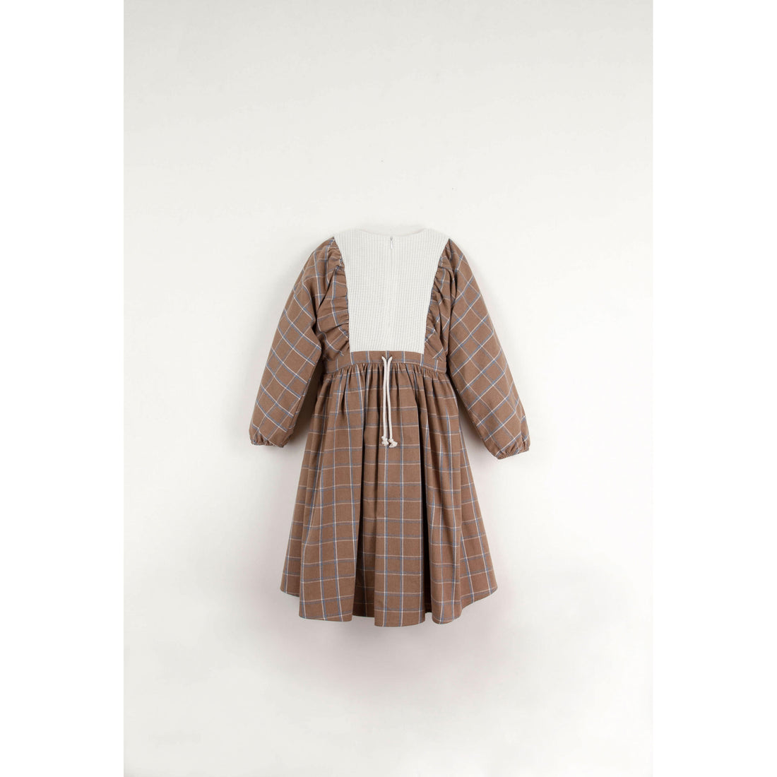 Popelin Terracotta Plaid Yoke Dress