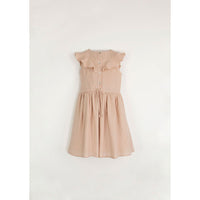 Popelin Pink Dress With Yoke And Frill