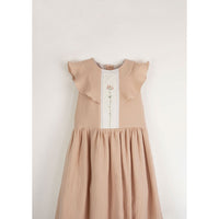 Popelin Pink Dress With Yoke And Frill