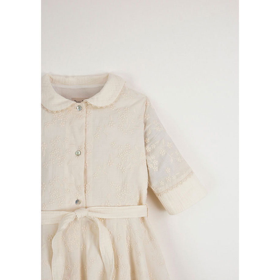 Popelin Off-White Cape-Style Dress