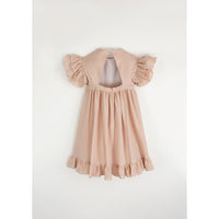 Popelin Pink Dress With Embroidered Yoke And Applique