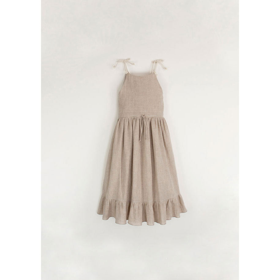 Popelin Sand Dress With Straps