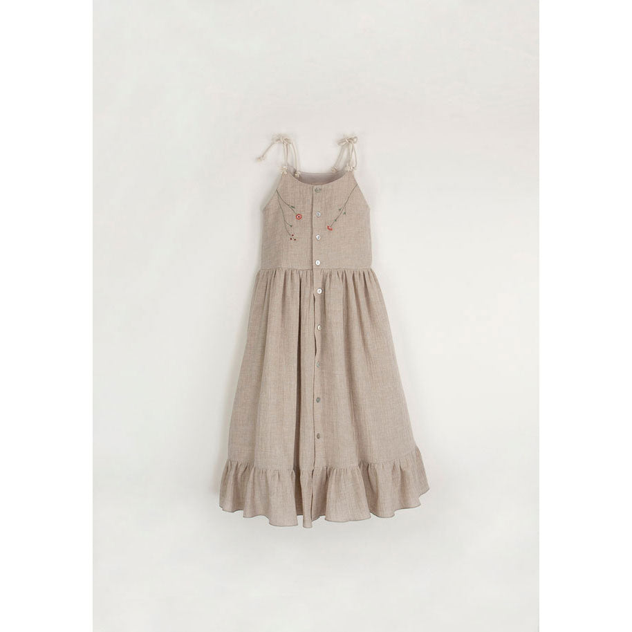Popelin Sand Dress With Straps
