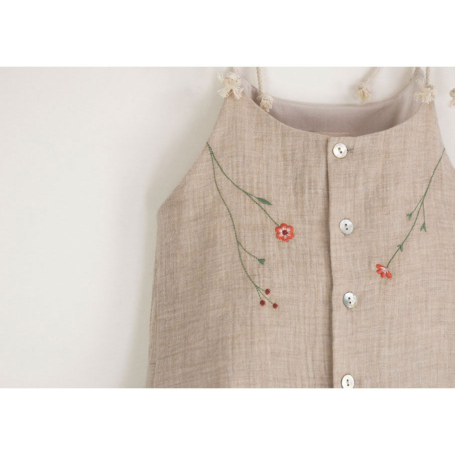 Popelin Sand Dress With Straps