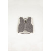 Popelin Taupe Fleece Short Waistcoat