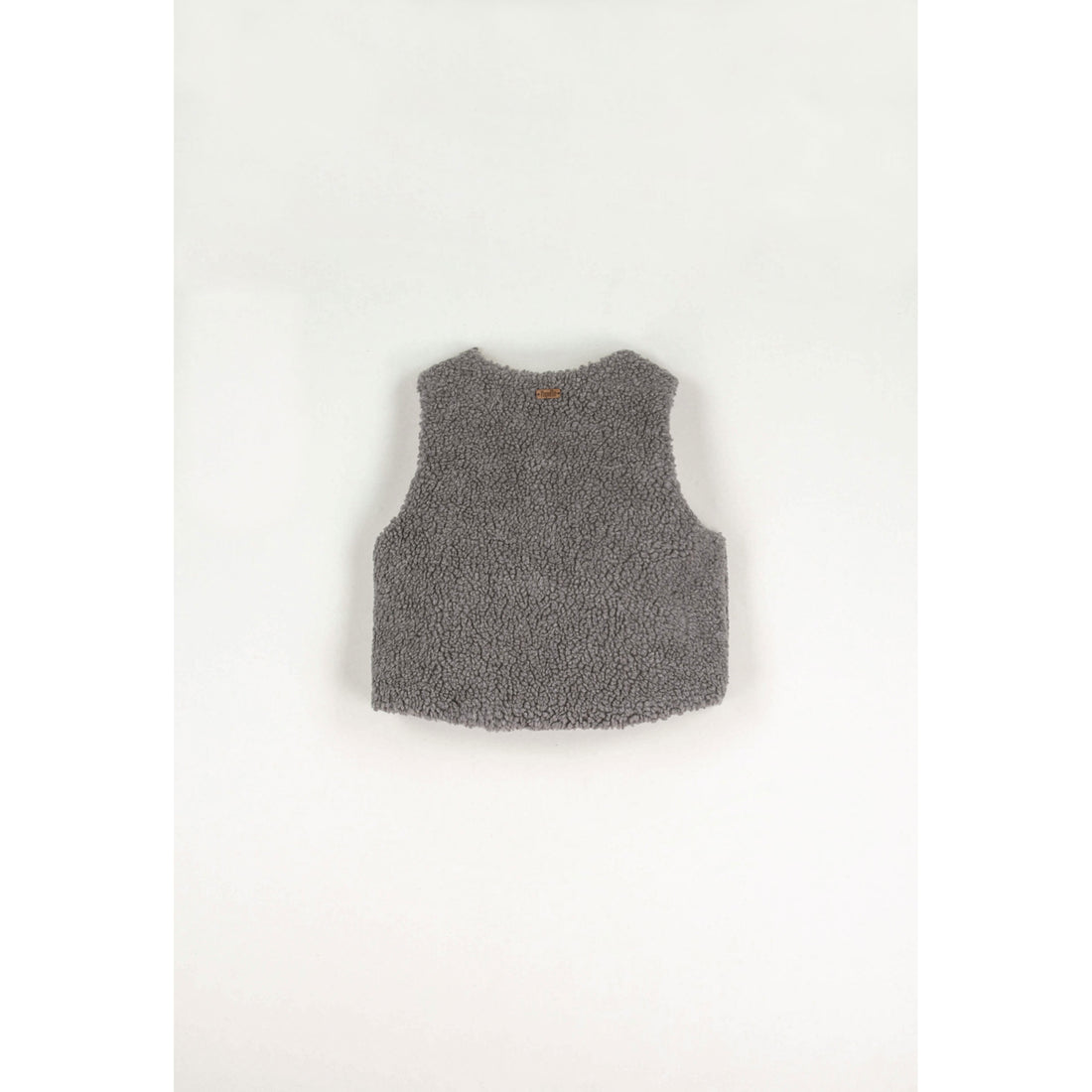 Popelin Taupe Fleece Short Waistcoat