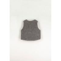 Popelin Taupe Fleece Short Waistcoat
