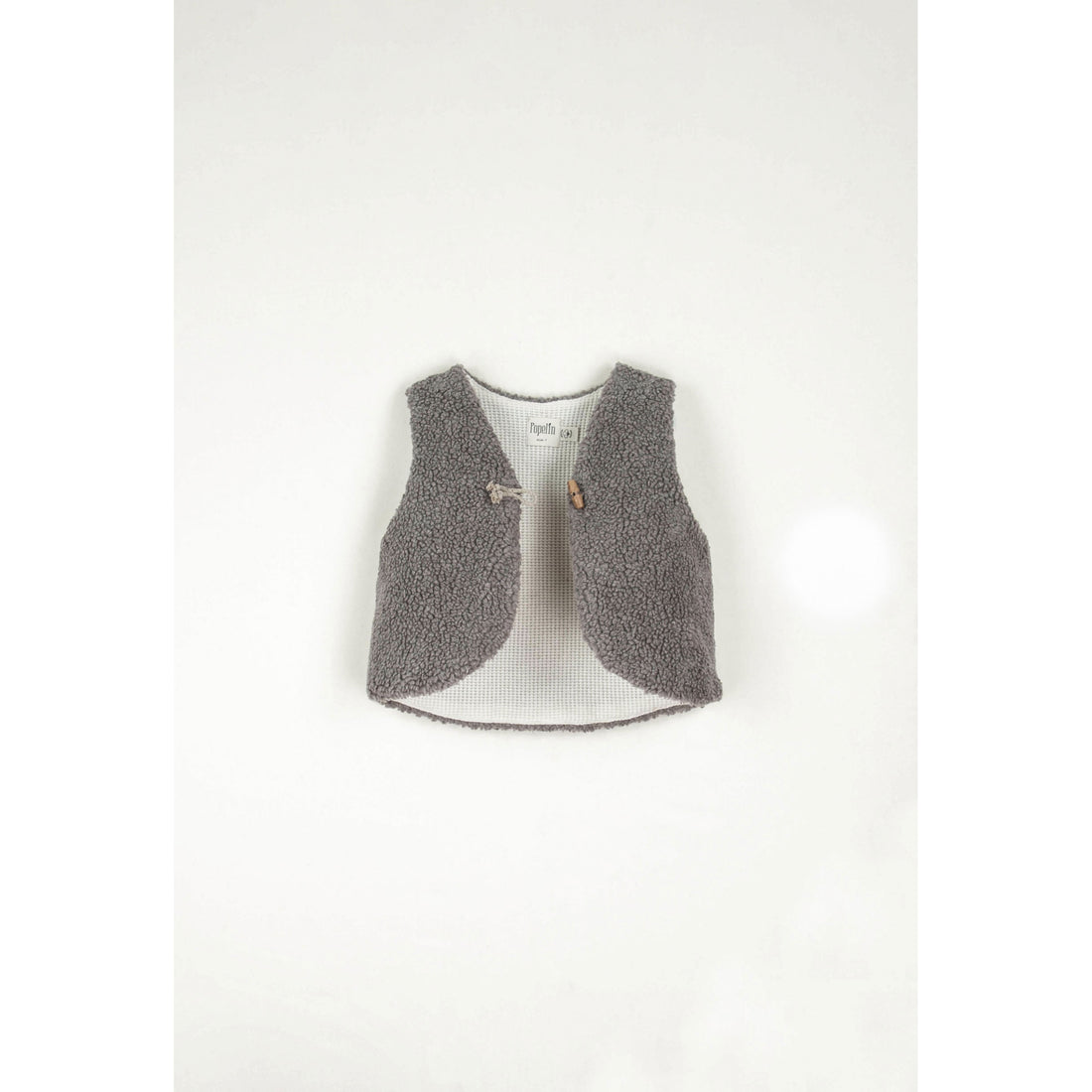 Popelin Taupe Fleece Short Waistcoat