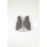 Popelin Taupe Fleece Short Waistcoat