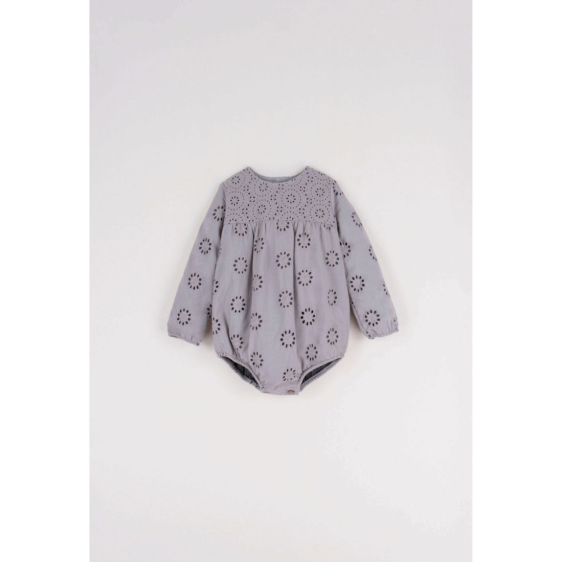 Popelin Grey Swiss Emroidery Romper