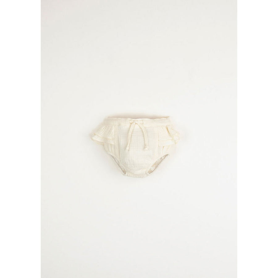 Popelin Off-White Culotte With Frills