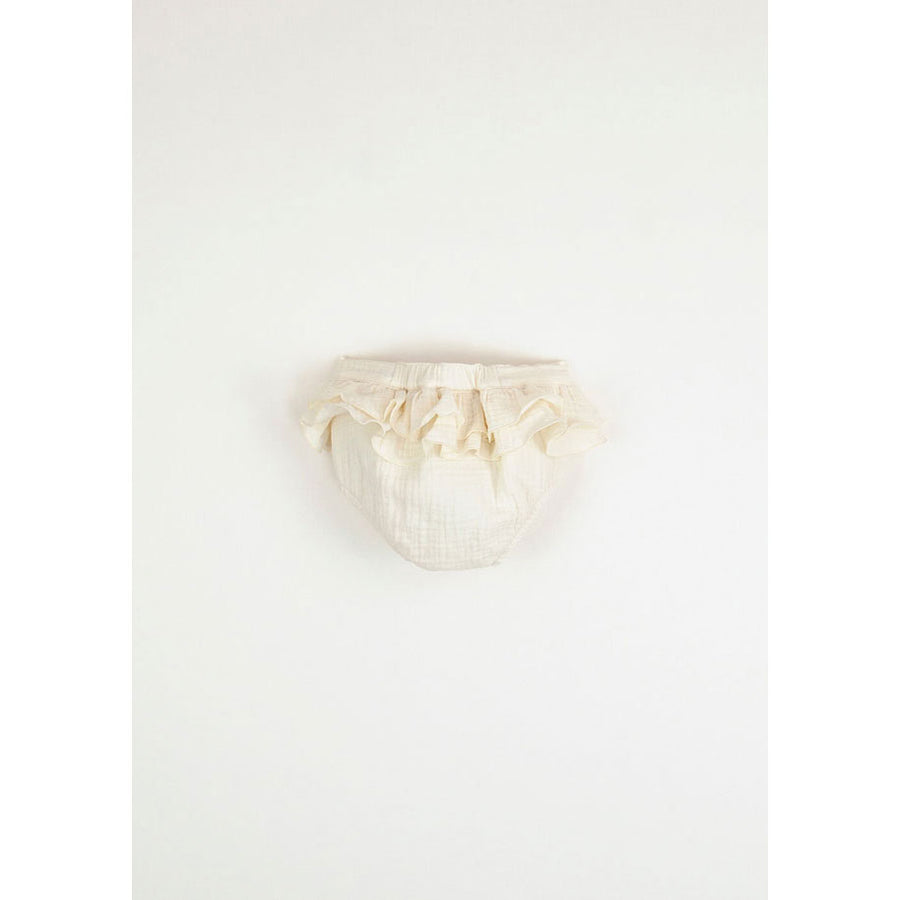 Popelin Off-White Culotte With Frills