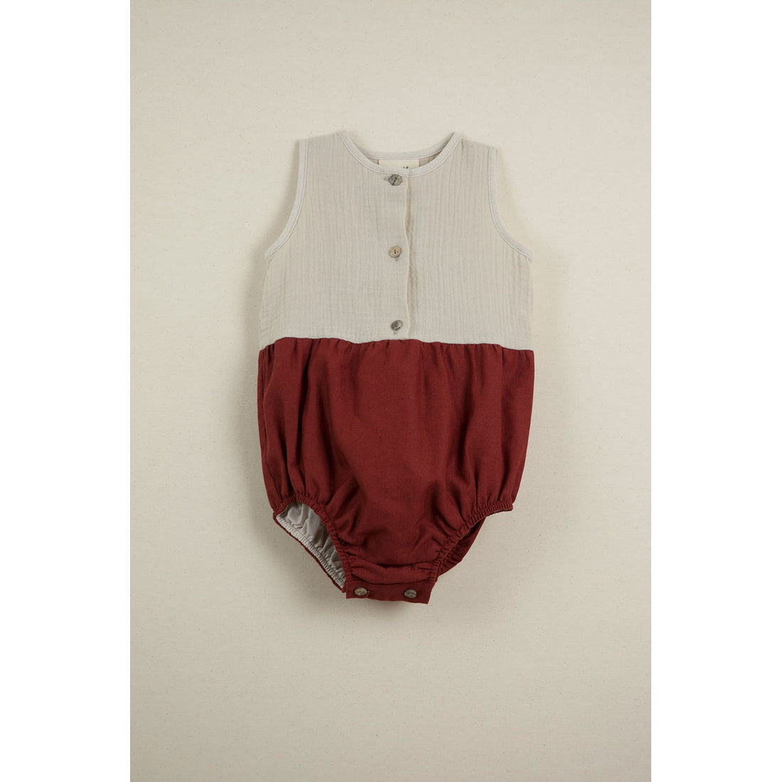 Popelin Beige Cutaway Romper