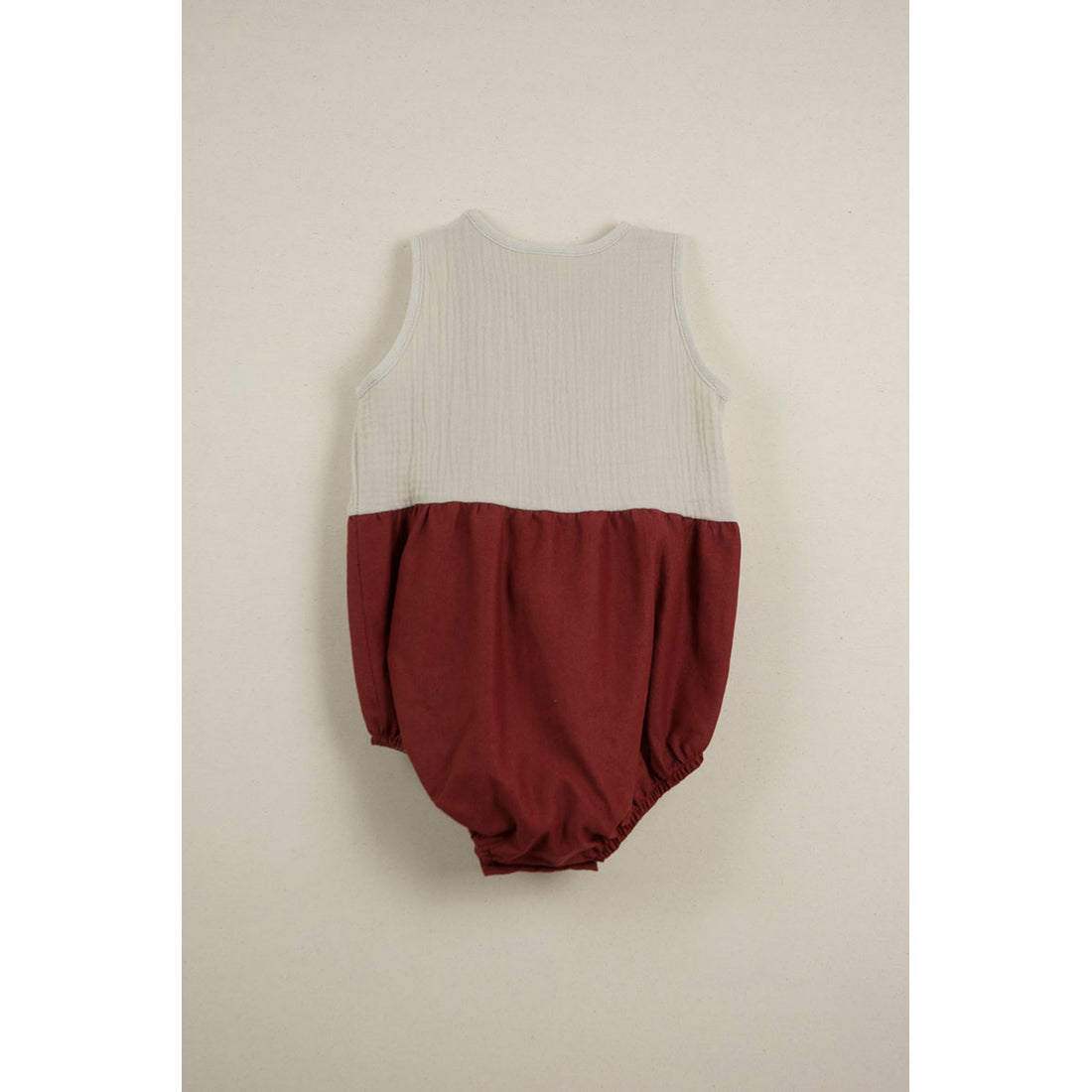 Popelin Beige Cutaway Romper