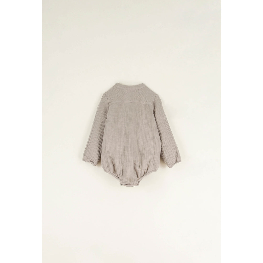 Popelin Taupe Shirt Style Romper