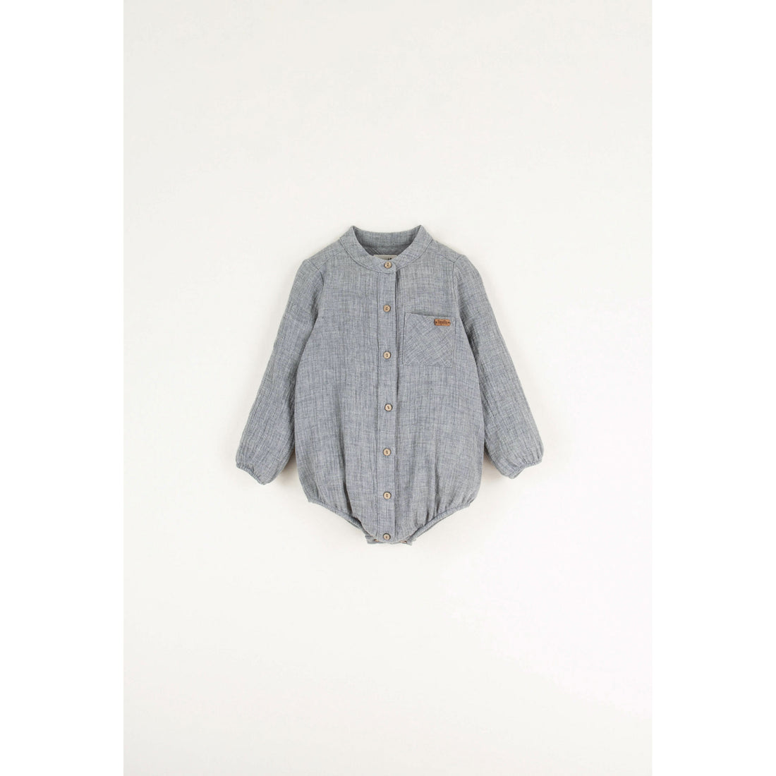 Popelin Light Grey Shirt Style Romper