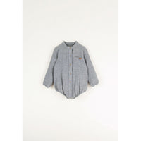 Popelin Light Grey Shirt Style Romper