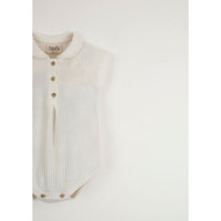 Popelin Knitted Romper With Peter Pan Collar