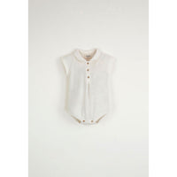 Popelin Knitted Romper With Peter Pan Collar