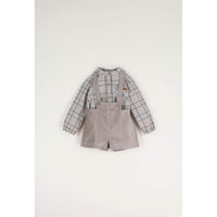 Popelin Taupe Crossover Strap Dungarees