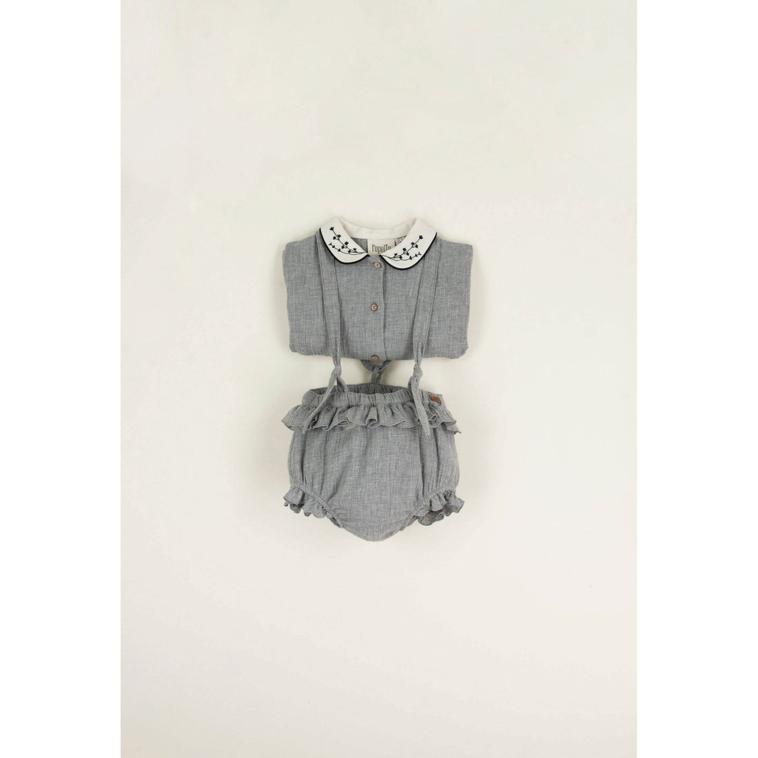 Popelin Light Grey Removeable Srap Frill Culotte