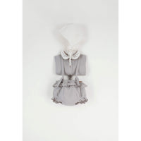 Popelin Taupe Removeable Srap Frill Culotte
