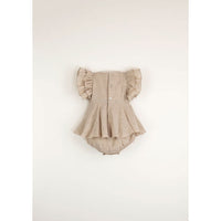 Popelin Sand Romper With Cape-Style Skirt