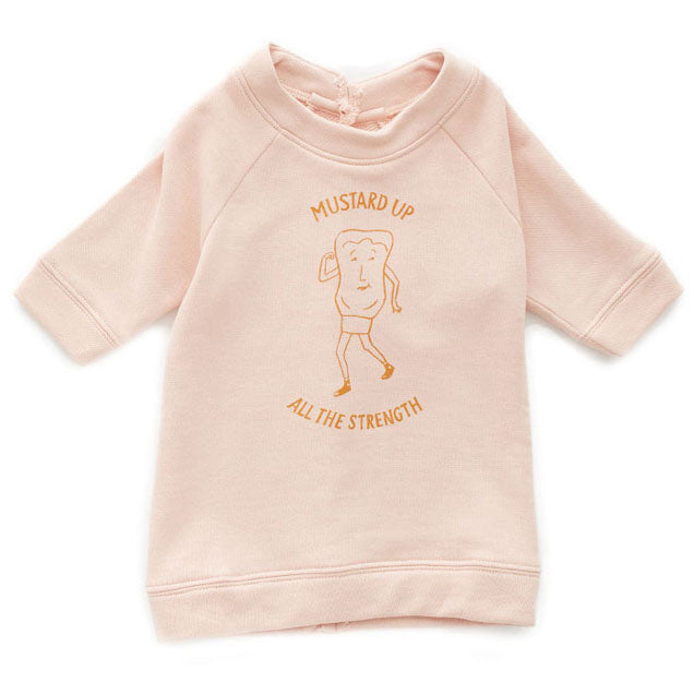 Oeuf Light Pink Mustard Up Sweatshirt Dress