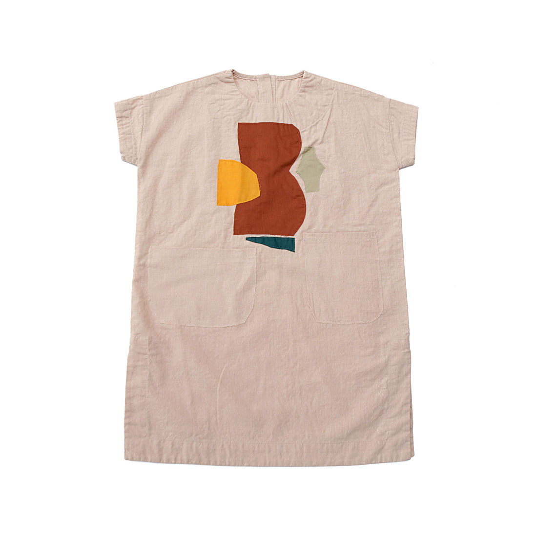 Tambere Peach Pink Modern Art Shift Dress