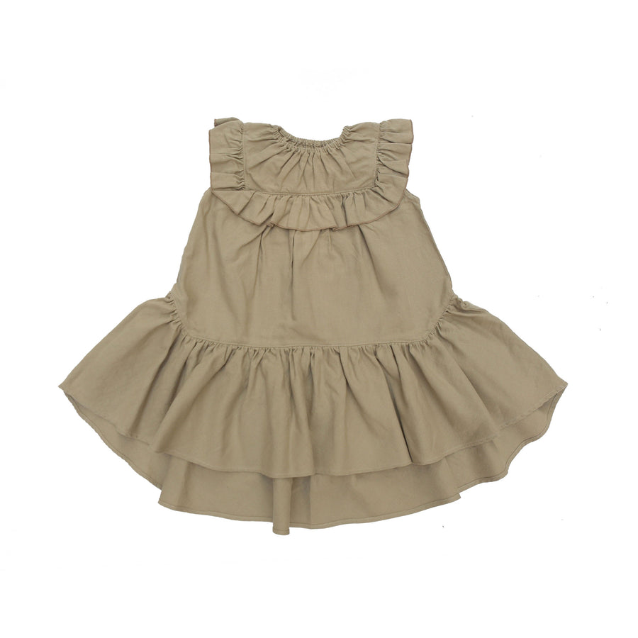 Tambere Mocha Beige Ruffle Dress