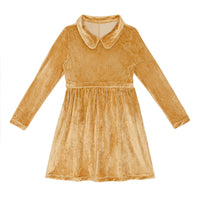 Little Hedonist Bone Brown Fancy Tatum Collar Dress