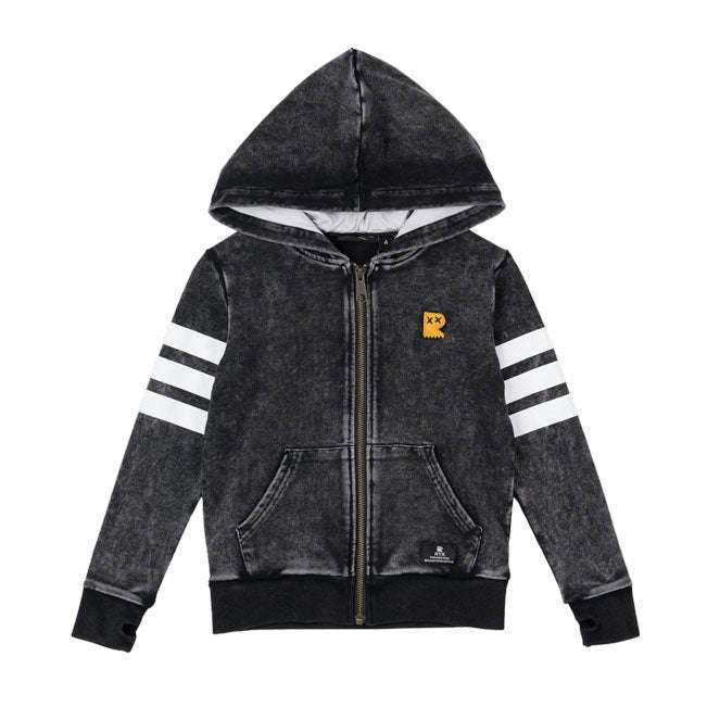 Rock Your Baby Black Wash Stripe Hoodie