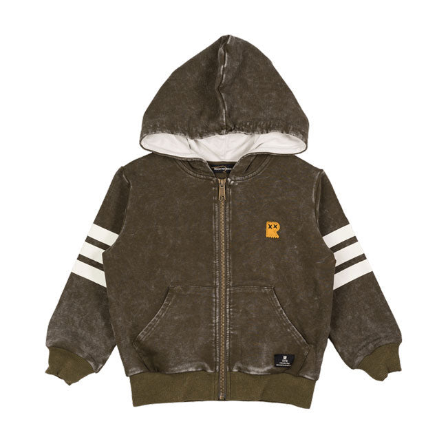 Rock Your Baby Khaki Wash Stripe Hoodie