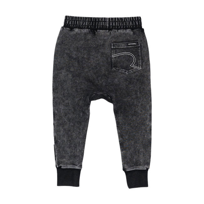 Rock Your Baby Black Wash Stripe Track Pants