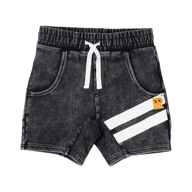 Rock Your Baby Black Wash Stripe Shorts