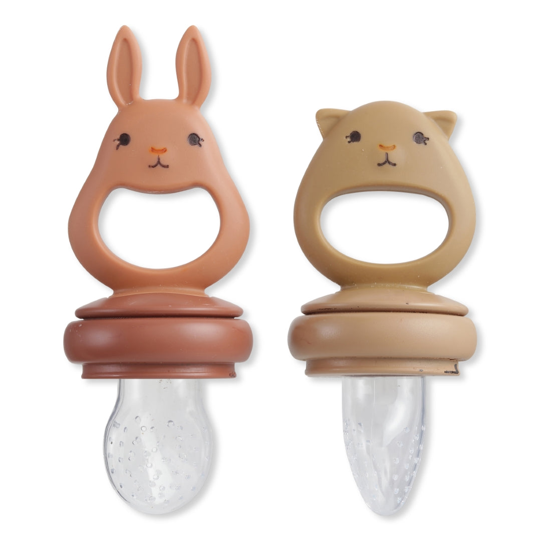 Konges Slojd Almond/Terracotta Silicone Fruit Feeding Pacifier Bunny