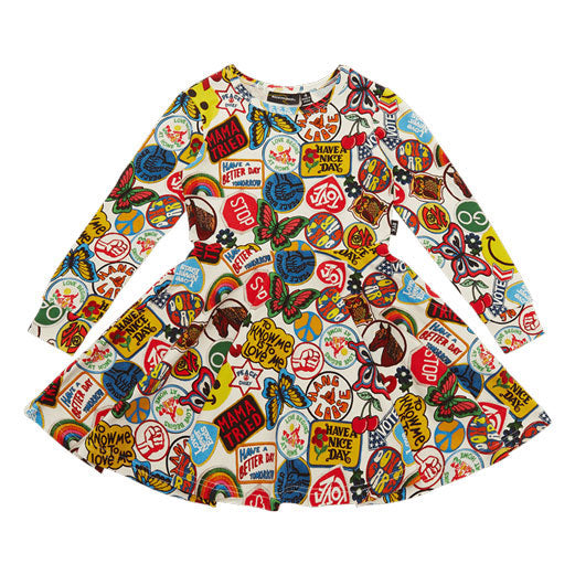 Rock Your Baby Multi Iron Ons Waisted Dress