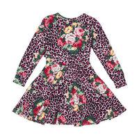 Rock Your Baby Floral Pink Leopard Floral Waisted Dress